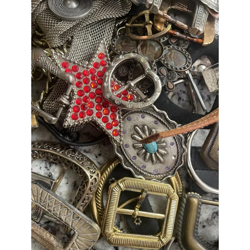Large Lot Belt Buckles and Parts, Over 3.5lb Perfect for Crafting Repair & More